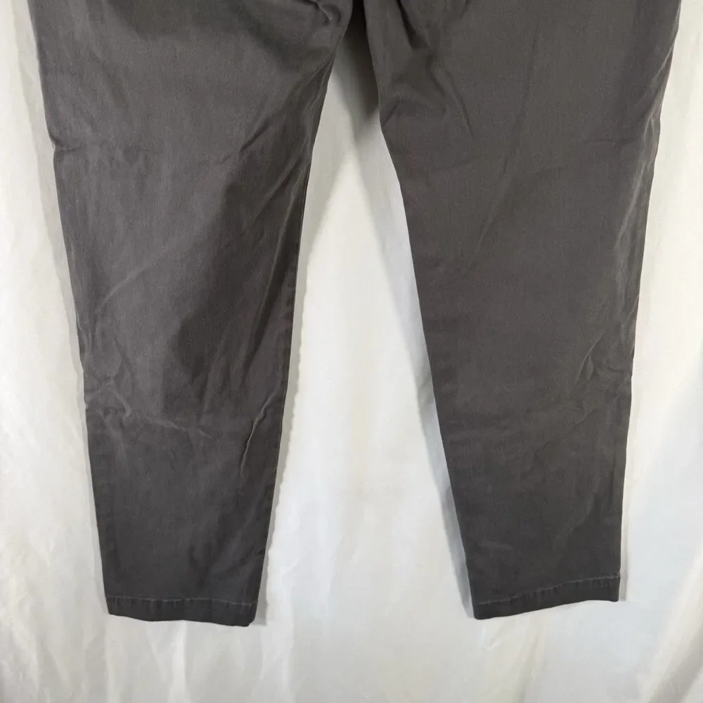 Banana Republic Aiden Slim Men's 33x34 Grey Flat Front Slash Pocket Cotton Blend